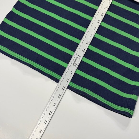 Polo Ralph Lauren Youth L 14-16 Navy Green Striped Long Sleeve Shirt Blue Pony - Picture 6 of 8